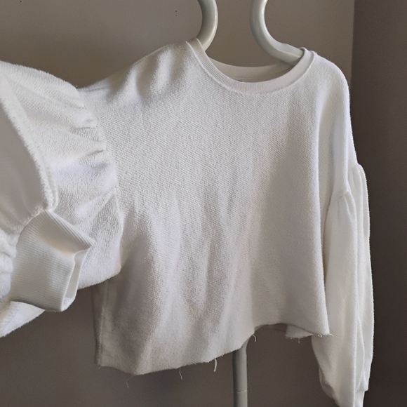 Free People Oversized Sweatshirt Sleeves Like These Cropped Pullover Small - Picture 4 of 12